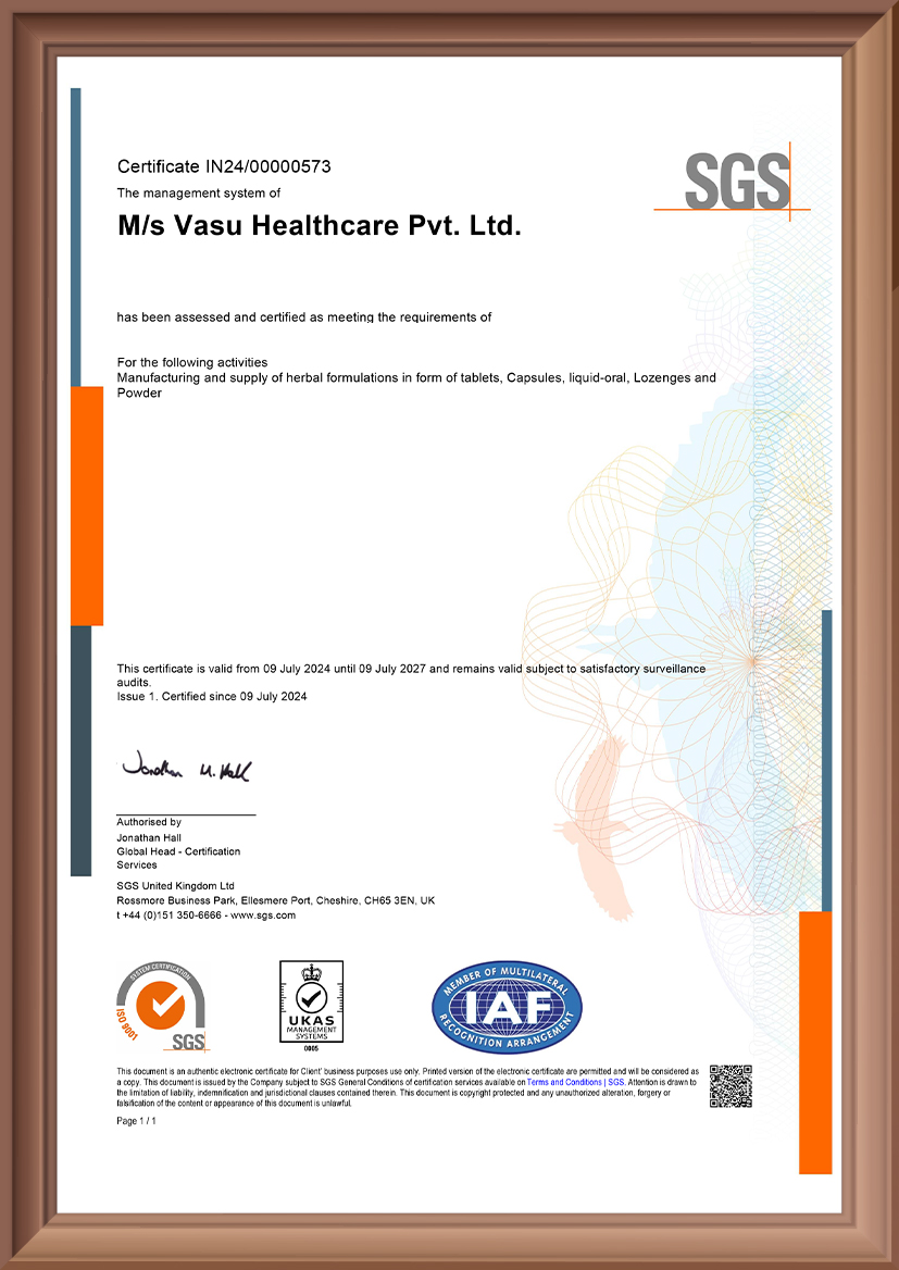 ISO 9001:2015 — Herbal Formulations