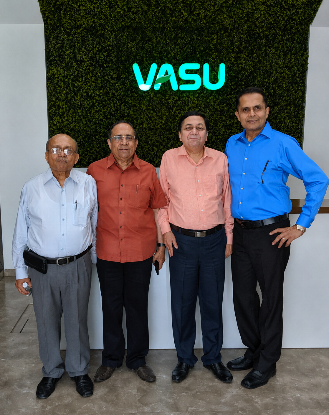 Peakfinity Labs leadership team at Vasu Healthcare headquarters