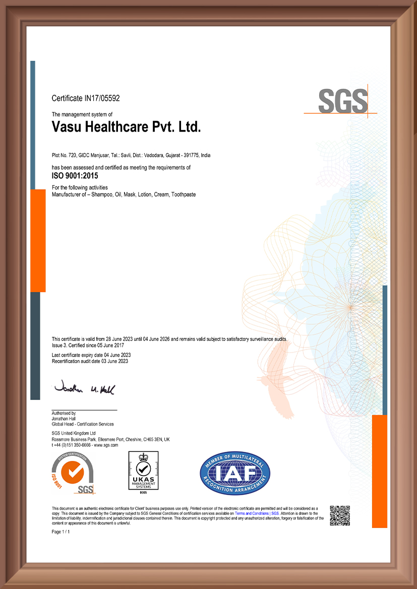 ISO 9001:2015 — Personal Care
