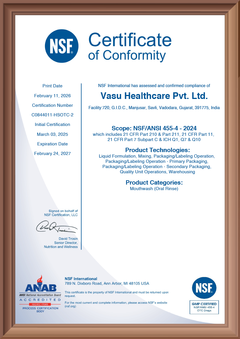 NSF/ANSI 455-4 — OTC GMP