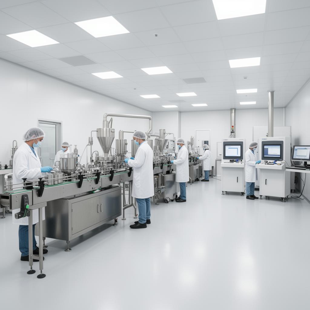 GMP certified pharmaceutical manufacturing facility production line