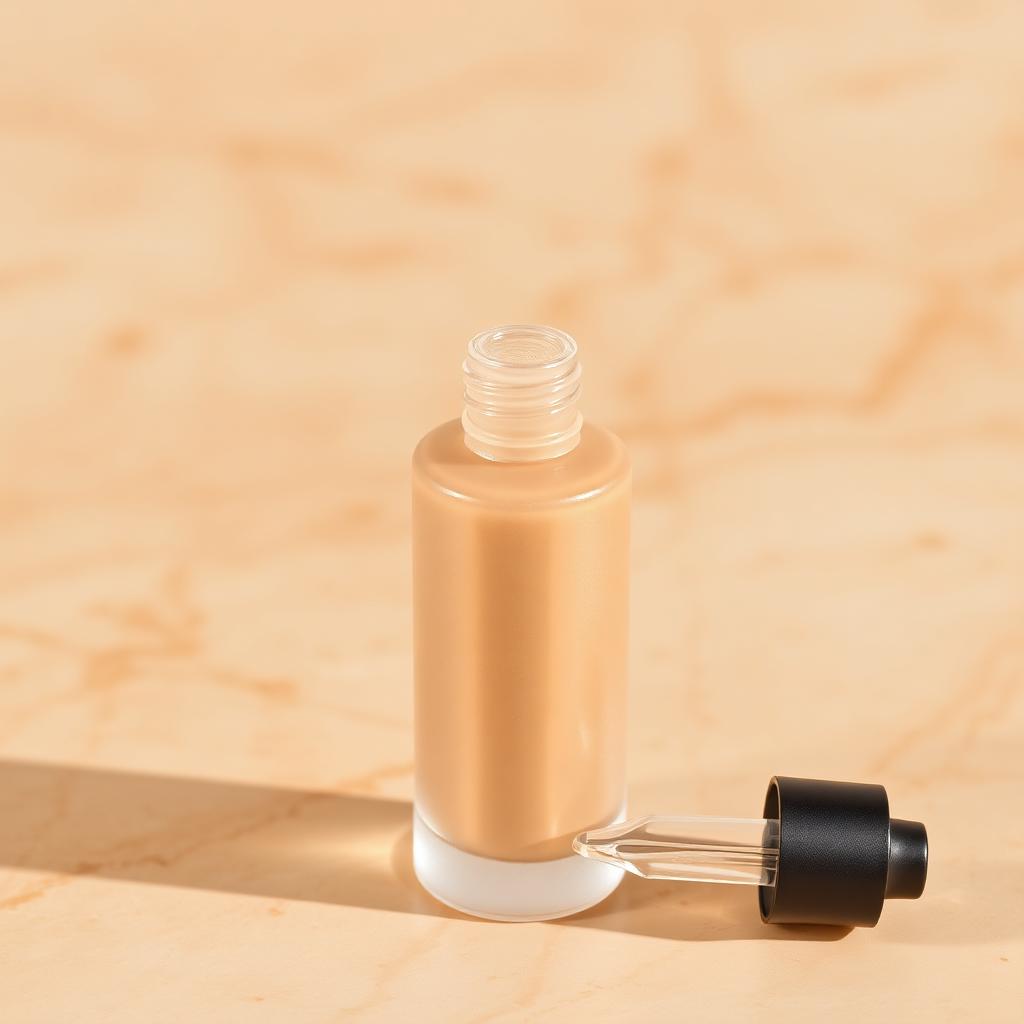 Frosted glass liquid foundation bottle with dropper
