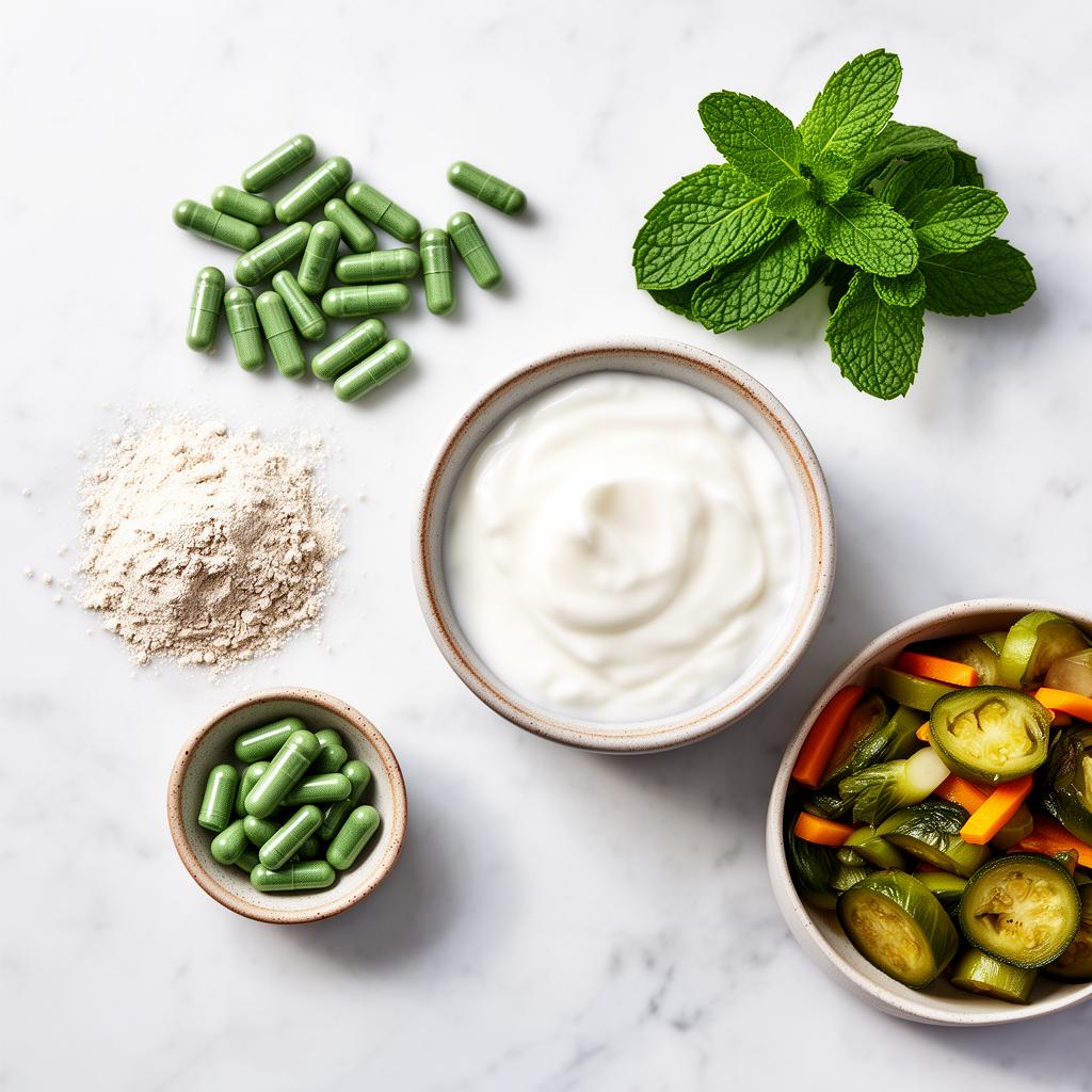Probiotic gut health supplement capsules and powder in a GMP manufacturing facility
