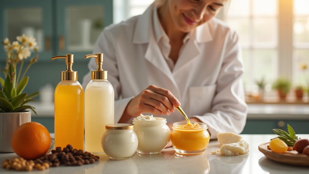 Advanced body care manufacturing laboratory with luxury formulation equipment