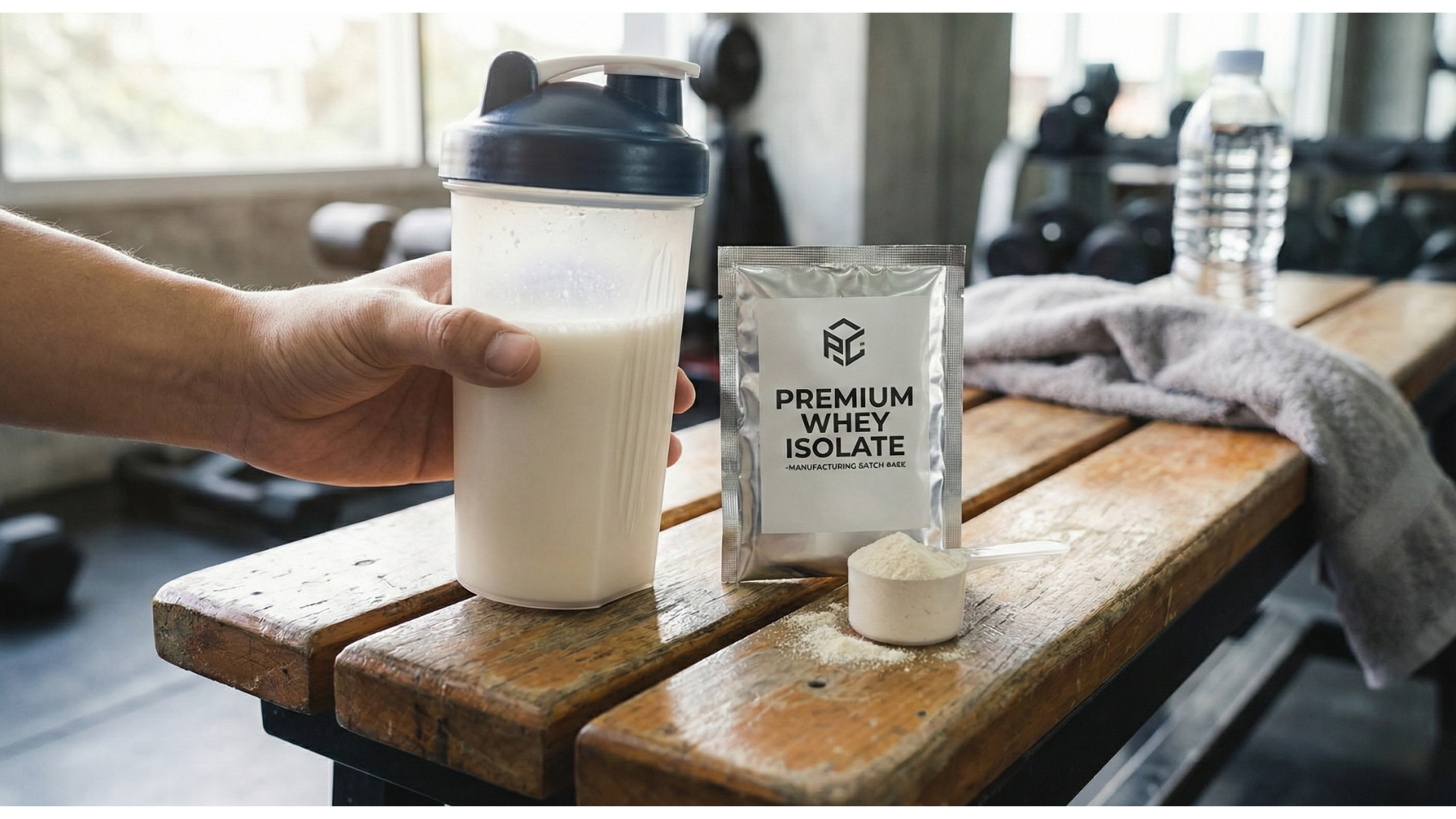 Sports nutrition supplements including protein and pre-workout formulas