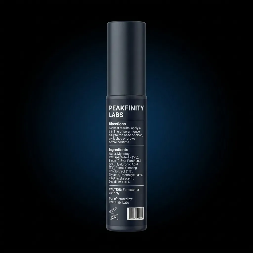 Advanced Eyelash & Brow Enhancing Serum — representative back label artwork (Supplement Facts panel)