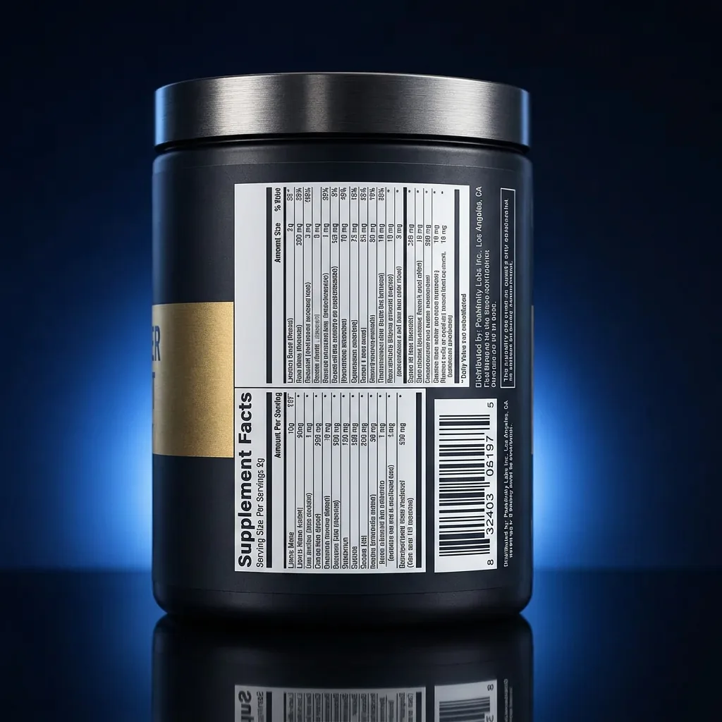 Advanced Pumping Power Pre-Workout with Lion's Mane & Beet Root — representative back label artwork (Supplement Facts panel)