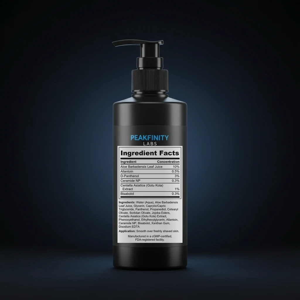 Alcohol-Free Aftershave Lotion back label and ingredient panel