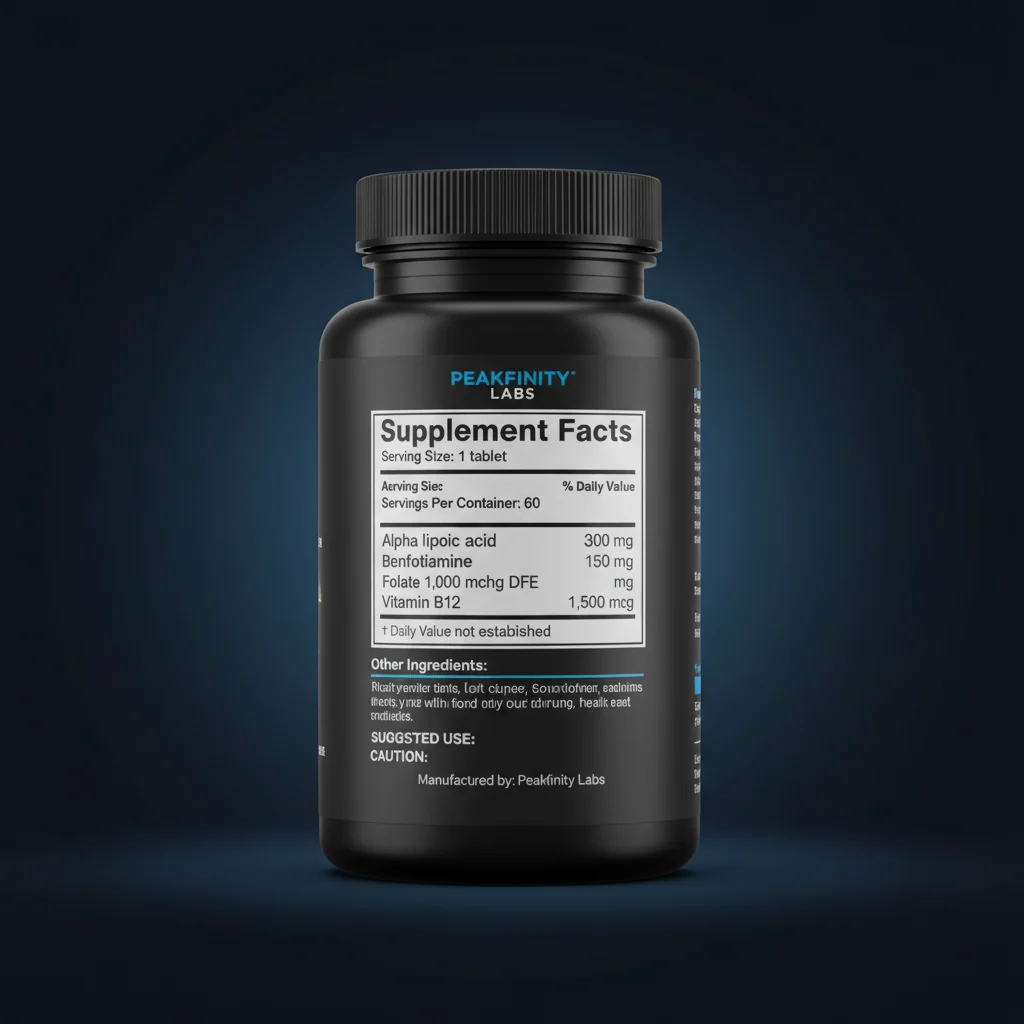 Alpha Lipoic Acid & Benfotiamine Tablets — back label / ingredients panel