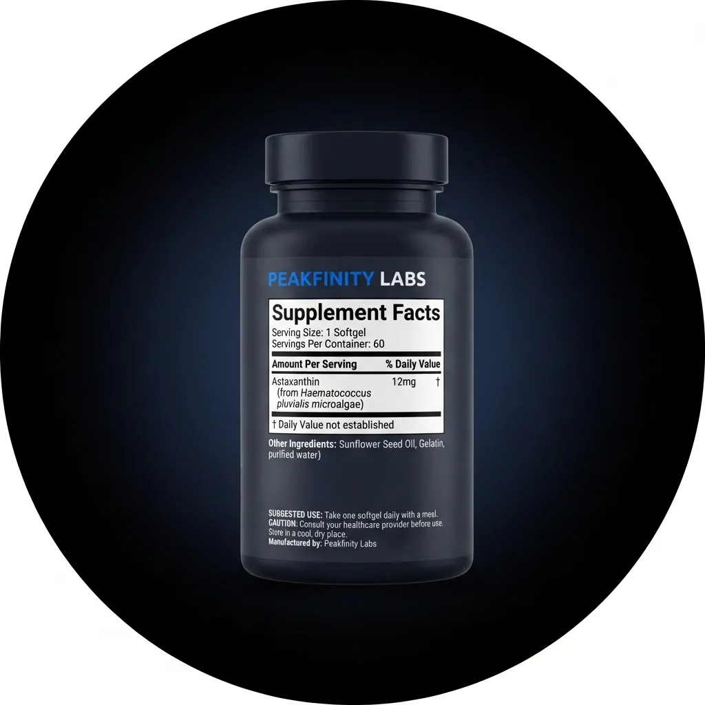 Astaxanthin Softgels — back label / supplement facts