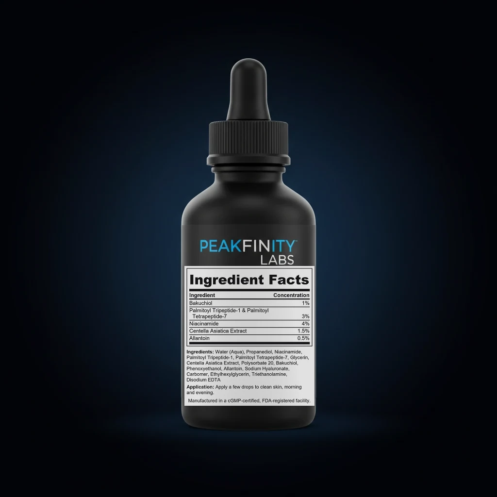 Bakuchiol Plant Retinol Alternative Serum back label and ingredient panel