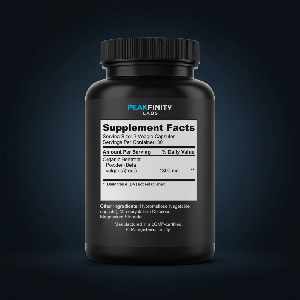 Beetroot back label and ingredient panel