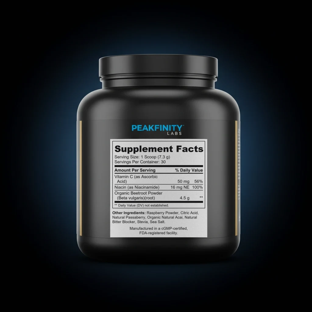 Beetroot Powder back label and ingredient panel