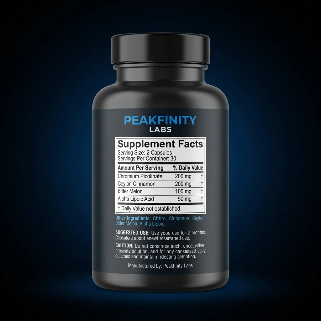 Blood Sugar Support Complex Capsules — representative back label artwork (Supplement Facts panel)