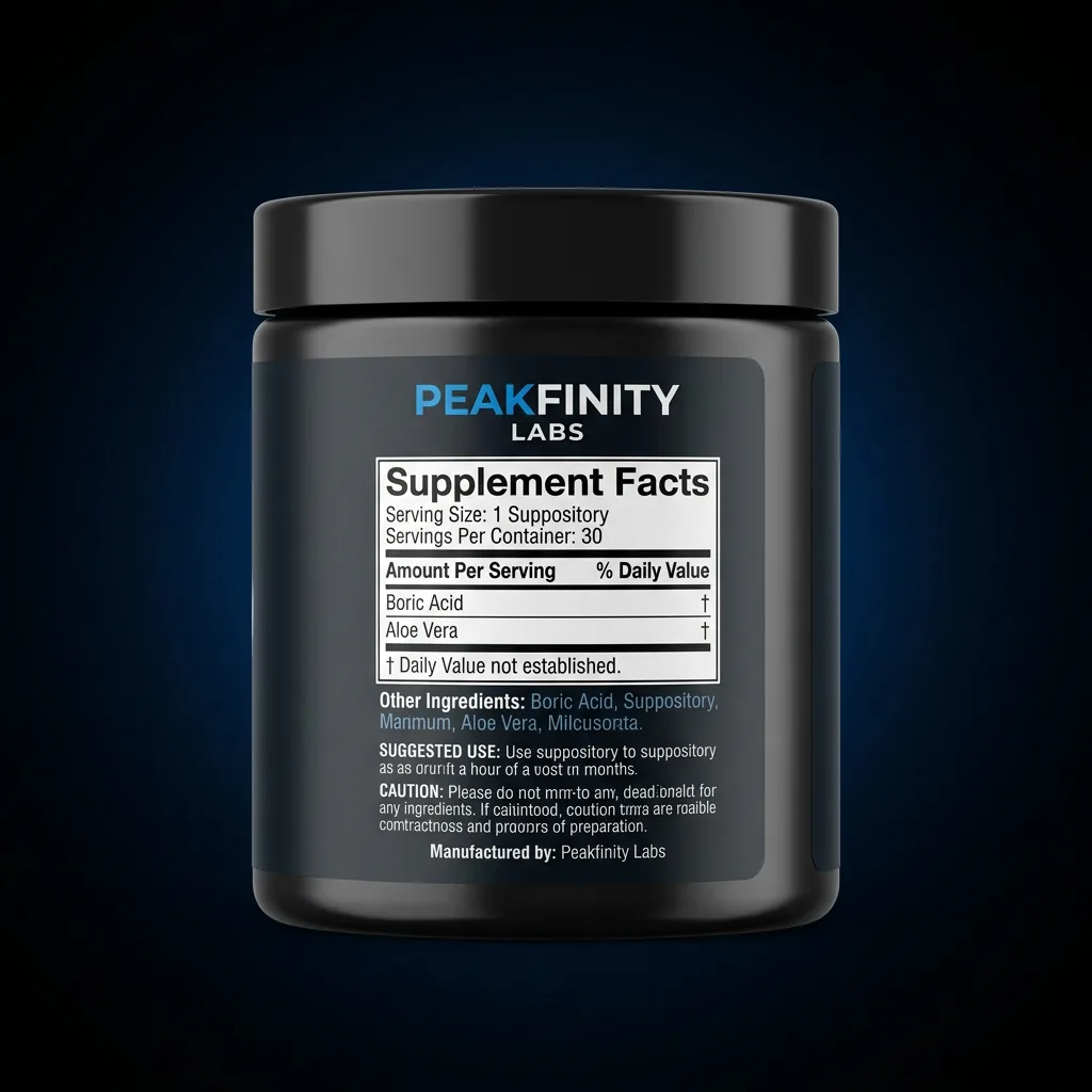 Boric Acid Vaginal Suppositories — representative back label artwork (Supplement Facts panel)