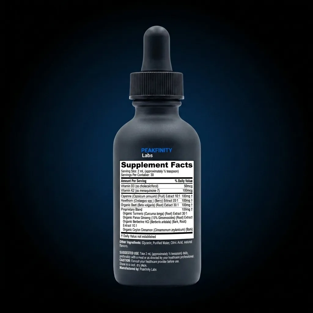 Cardiovascular Support Liquid Drops — back label / supplement facts