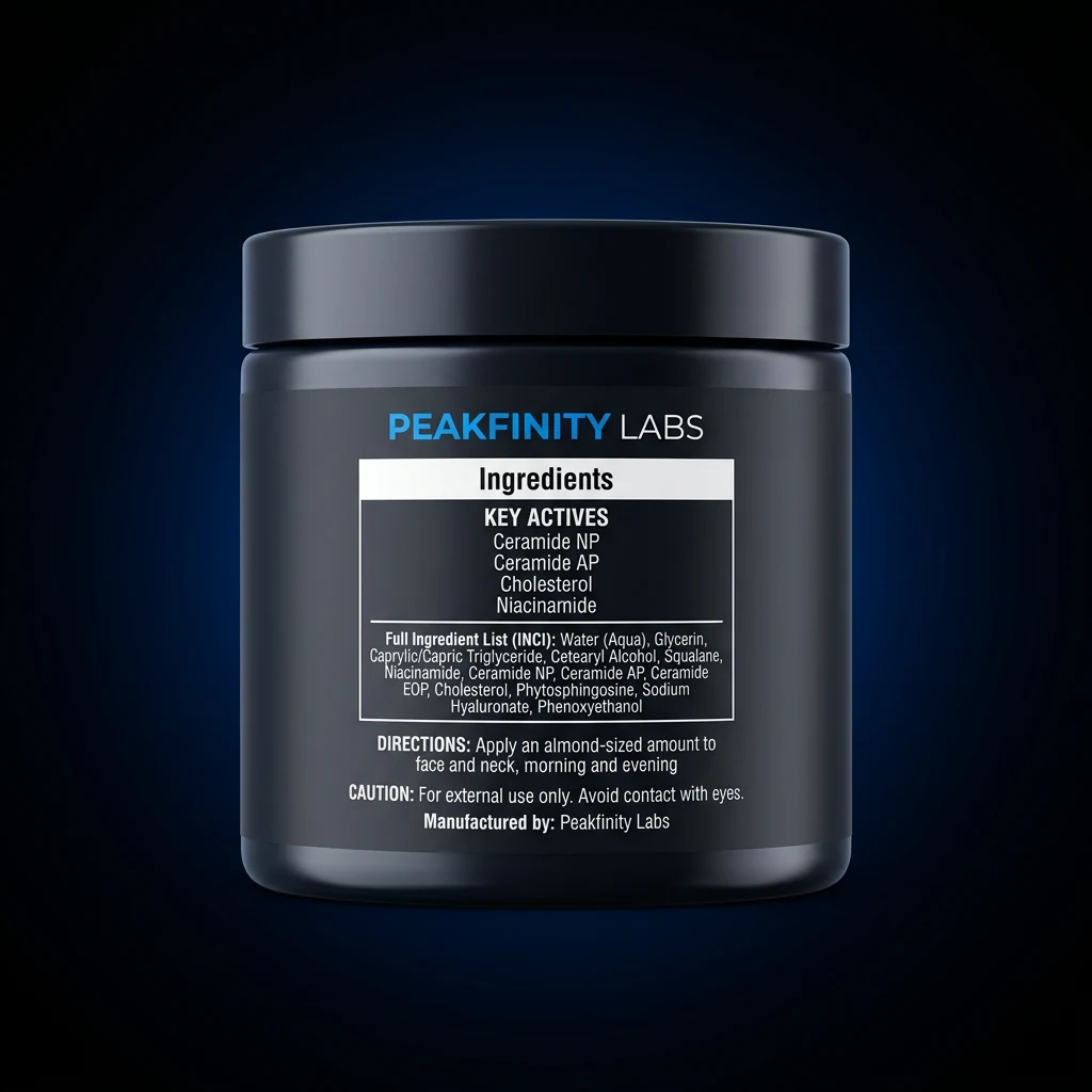 Ceramide Barrier Repair Moisturizer — representative back label artwork (Supplement Facts panel)