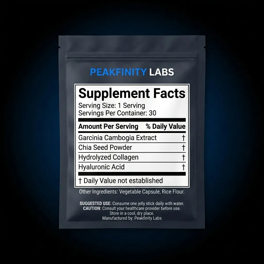 Weight Management & Digestion Support Jelly — representative back label artwork (Supplement Facts panel)