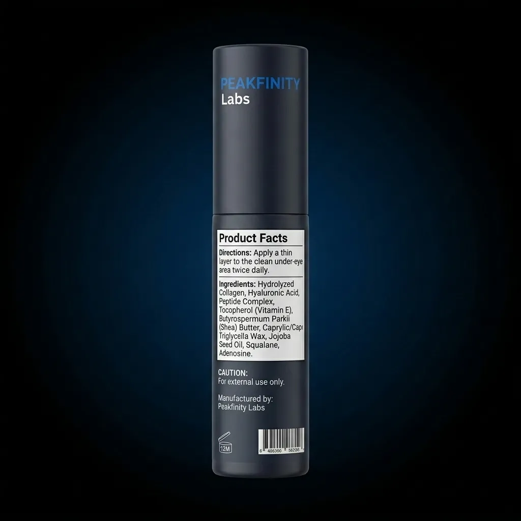 Private Label Collagen Multi Balm Eye Stick — representative back label artwork (Supplement Facts panel)