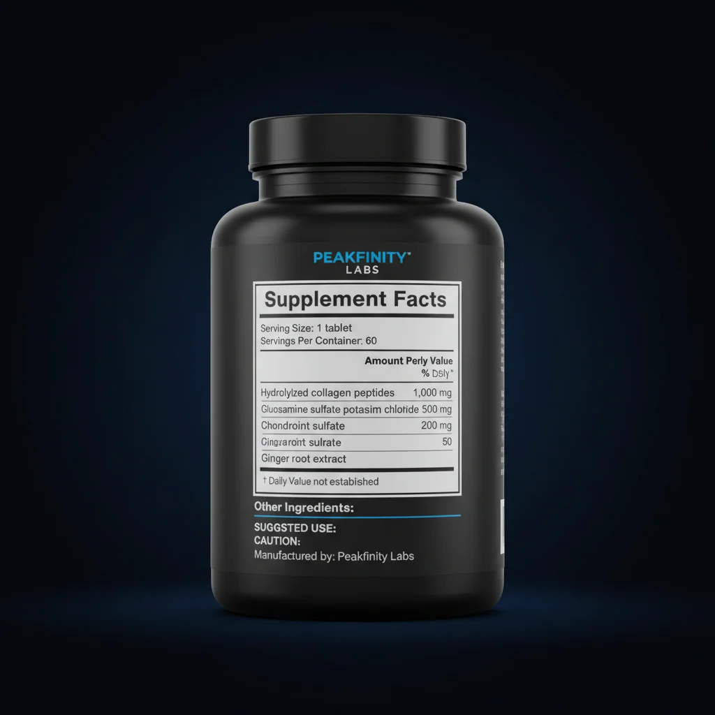 Collagen Peptide Joint Tablets — back label / ingredients panel