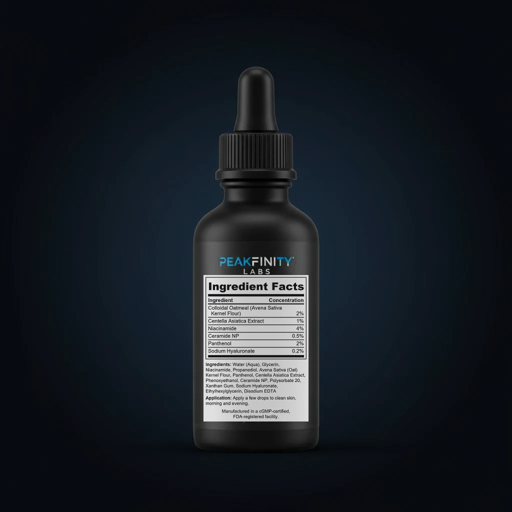 Colloidal Oat & Centella Calming Serum back label and ingredient panel