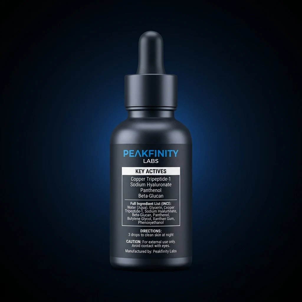 Copper Peptide GHK-Cu Firming Serum — representative back label artwork (Supplement Facts panel)