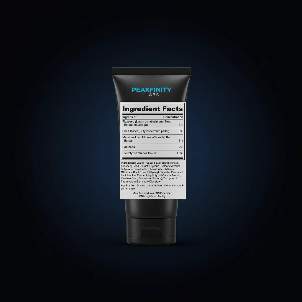 Curl Defining Cream with Flaxseed & Shea back label and ingredient panel