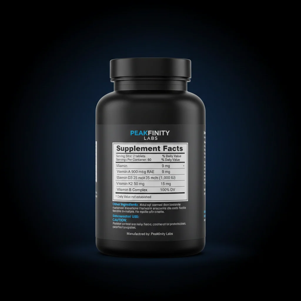 Daily Multivitamin & Multimineral Tablets — back label / ingredients panel