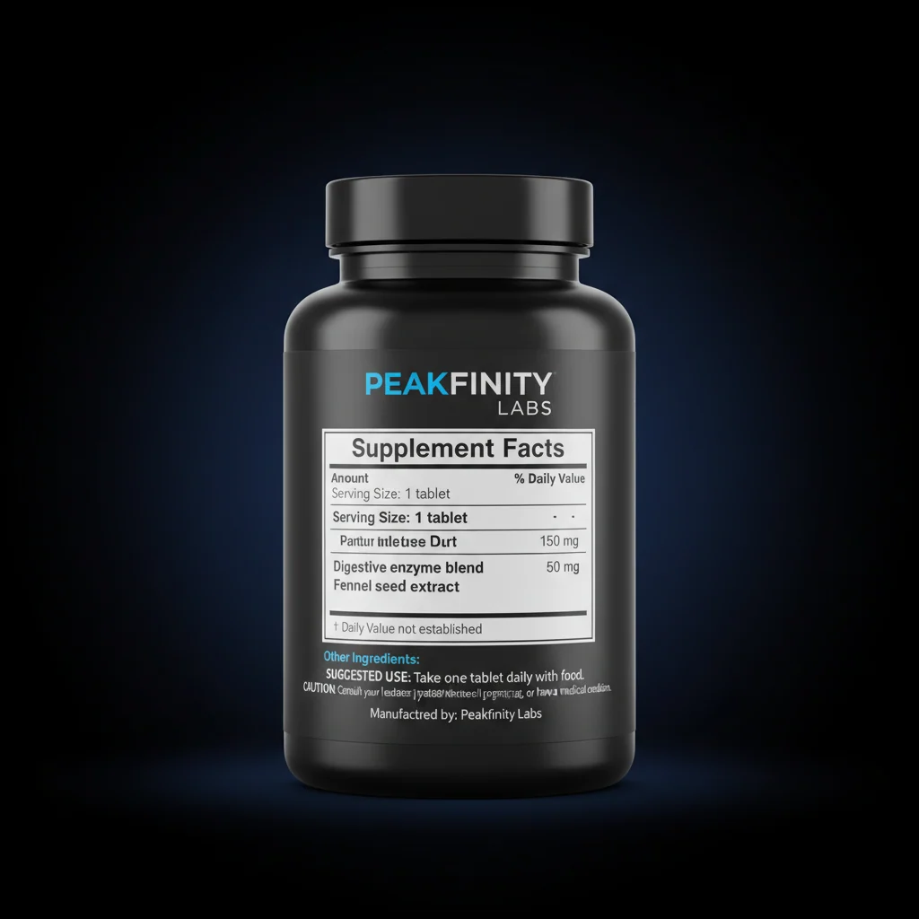 Digestive Enzyme Tablets — back label / ingredients panel