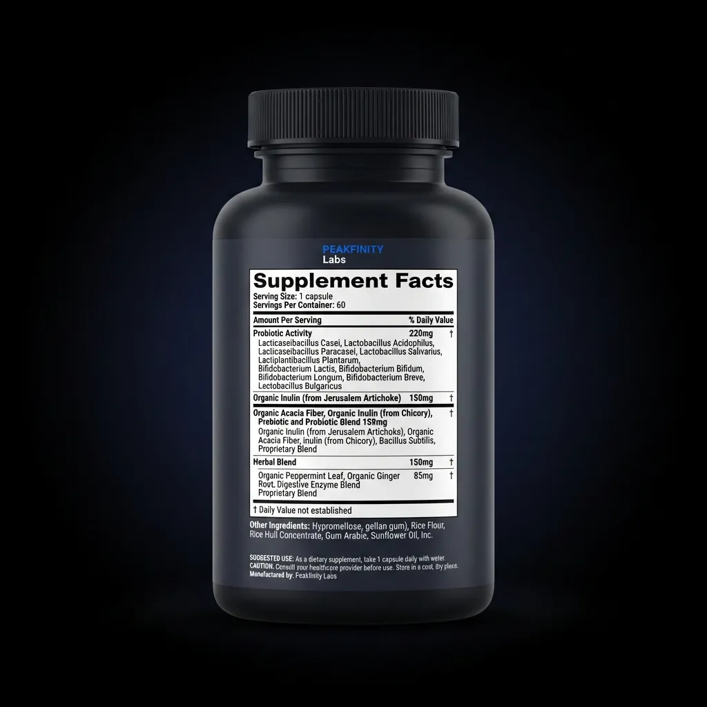 Digestive Support Probiotic Capsules — back label / supplement facts