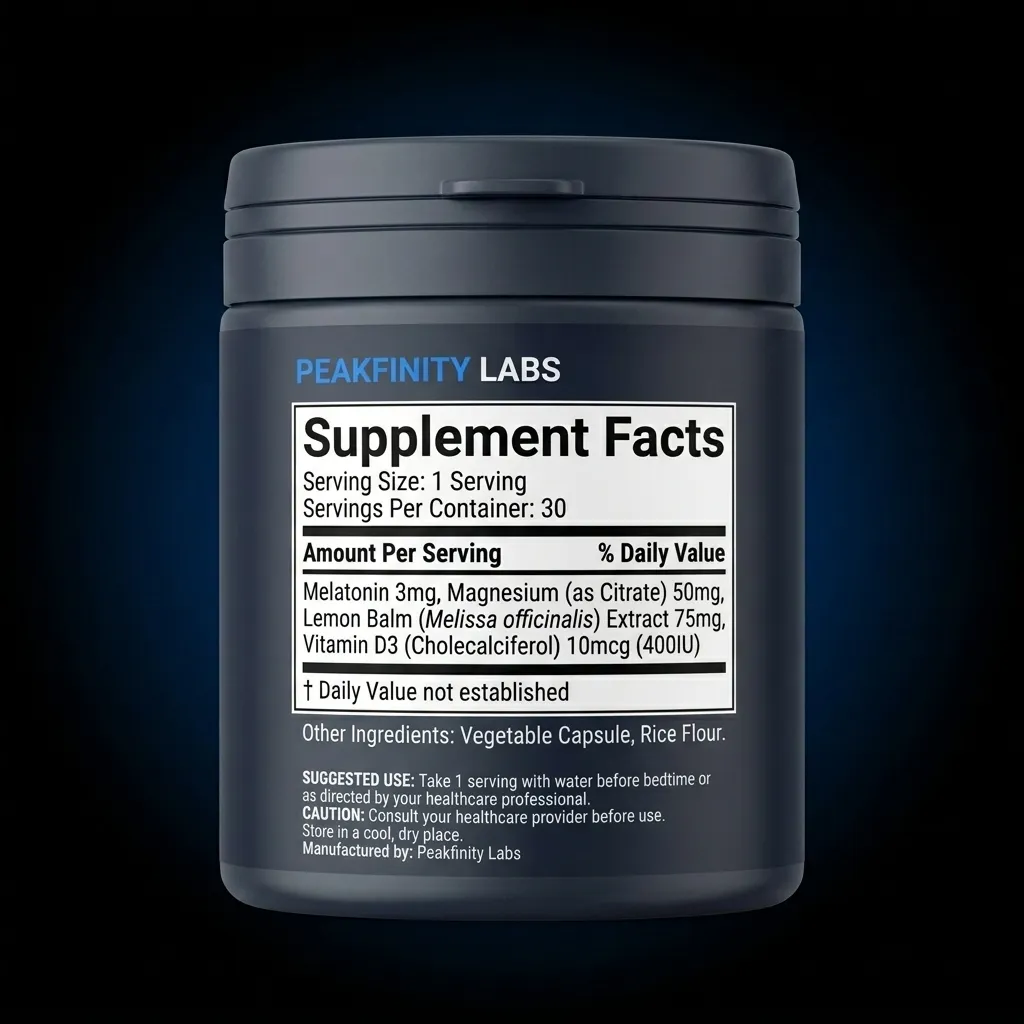 Dreamy Sleep Support Gummies — representative back label artwork (Supplement Facts panel)