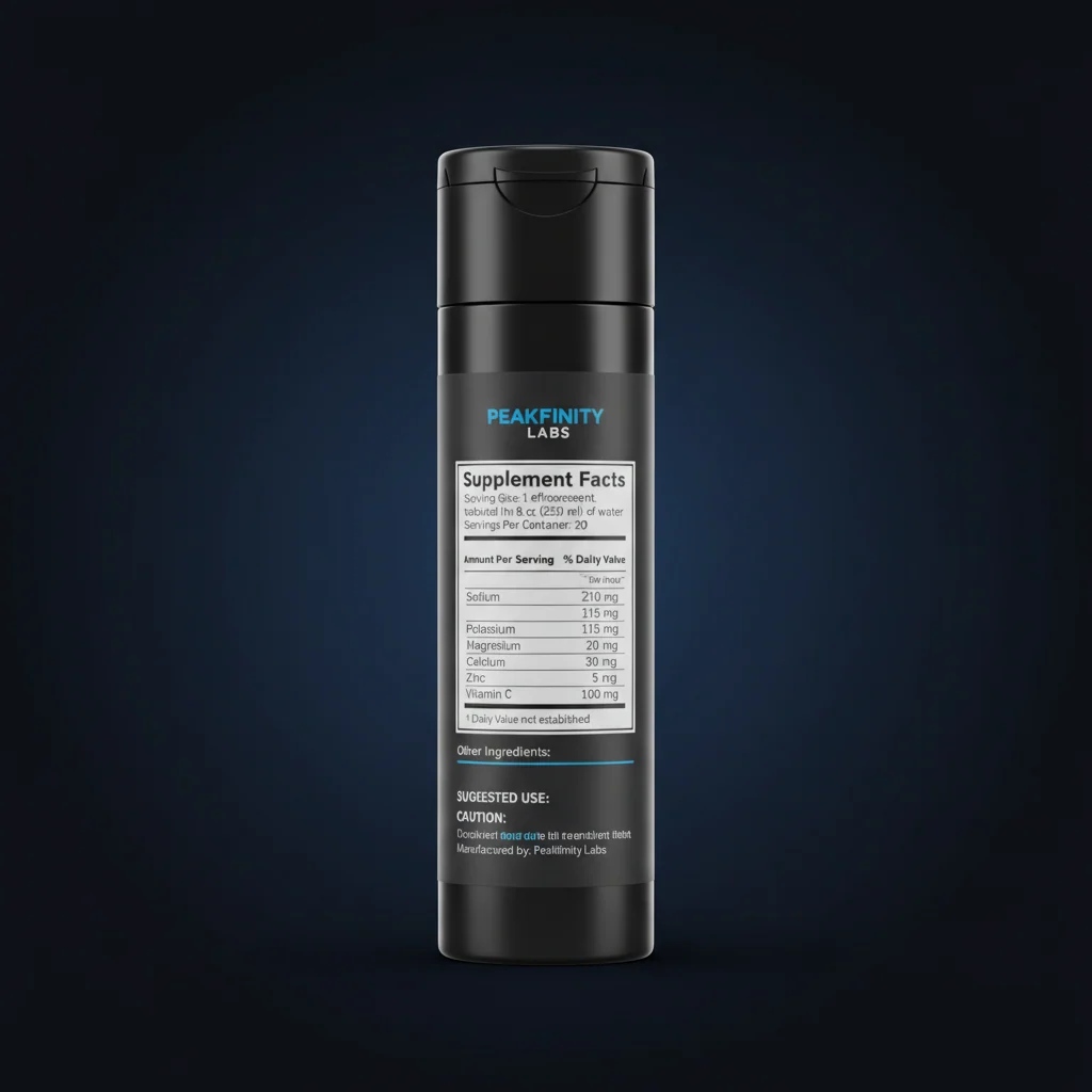 Electrolyte & Multivitamin Hydration Effervescent Tablets — back label / ingredients panel