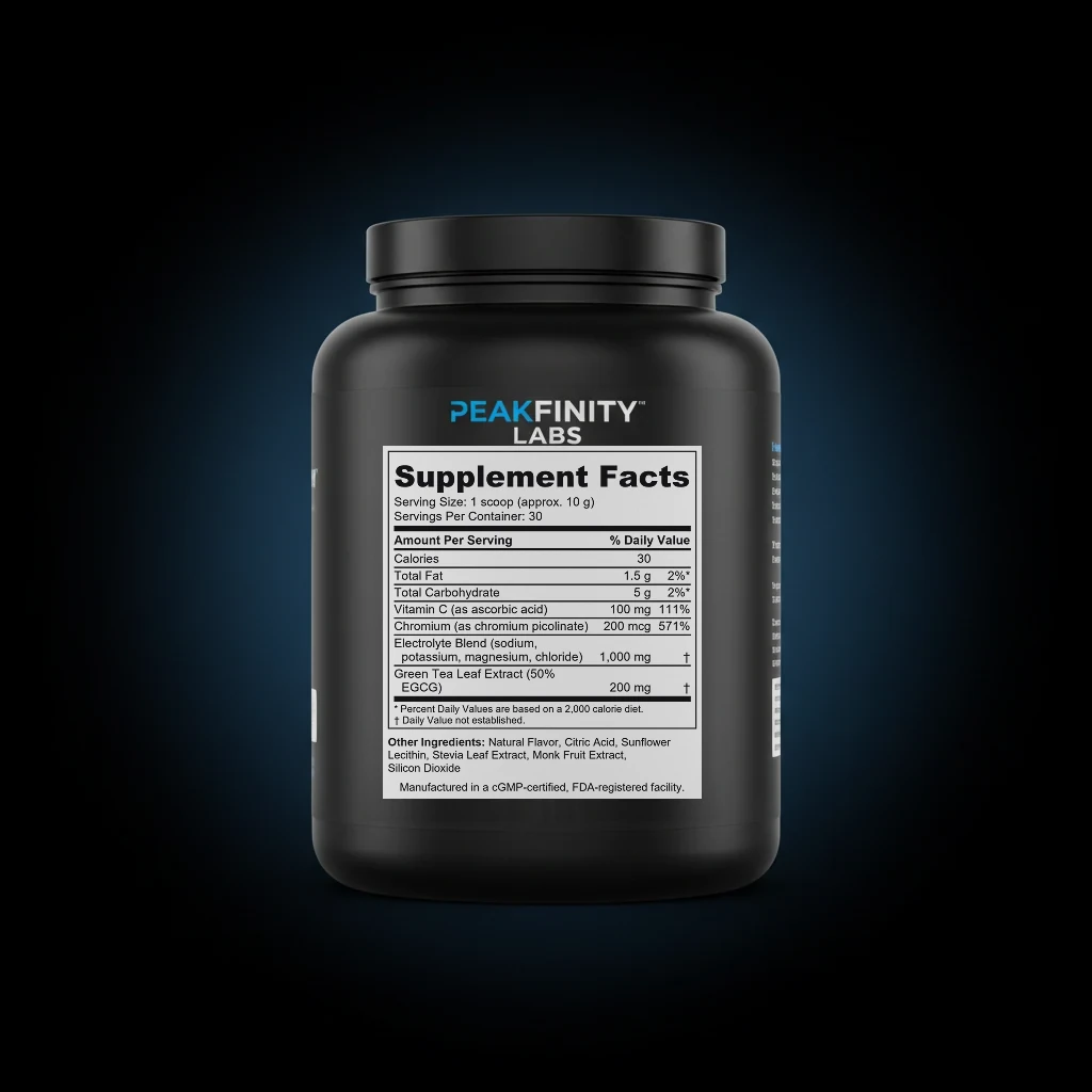 Electrolyte & Stomach Comfort Powder back label and ingredient panel
