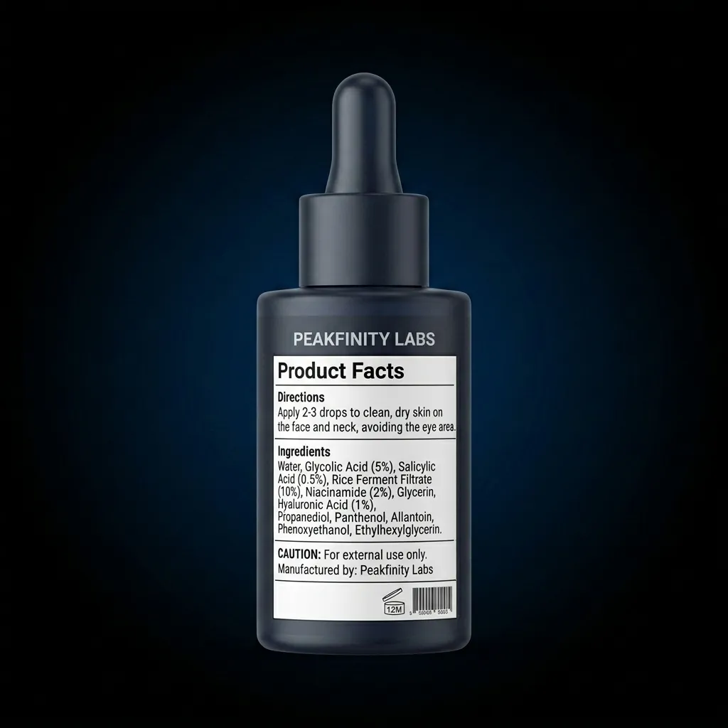 Exfoliating Rice Glow Ampoule — representative back label artwork (Supplement Facts panel)