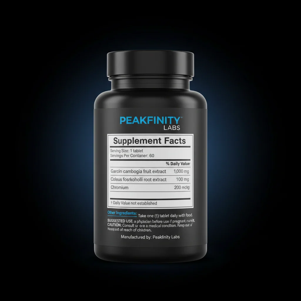 Garcinia Cambogia & Forskolin Tablets — back label / ingredients panel
