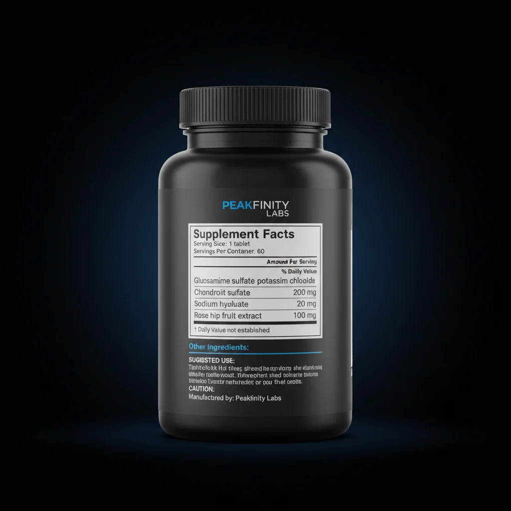 Glucosamine, Chondroitin & Hyaluronic Acid Tablets — back label / ingredients panel