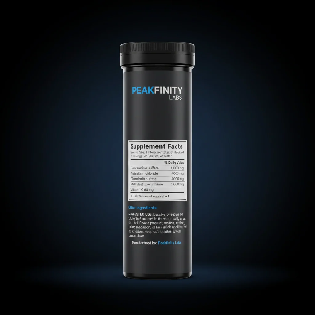 Glucosamine, Chondroitin & MSM Effervescent Tablets — back label / ingredients panel