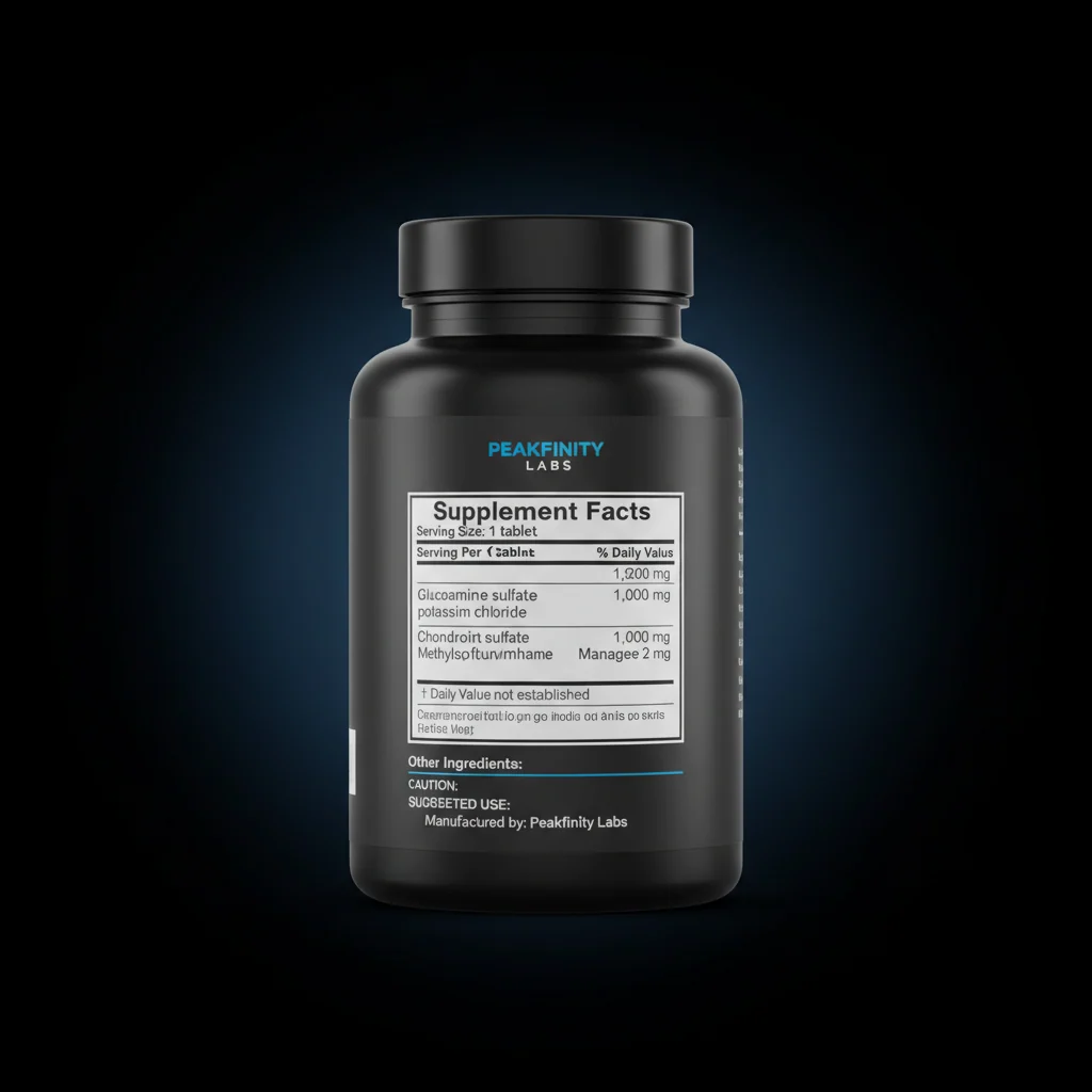 Glucosamine, Chondroitin & MSM Tablets — back label / ingredients panel