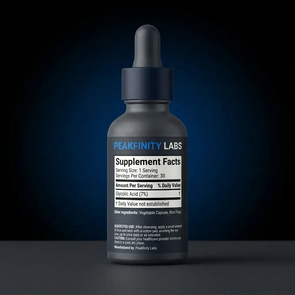 Glycolic Acid 7% Exfoliating Toner — representative back label artwork (Supplement Facts panel)
