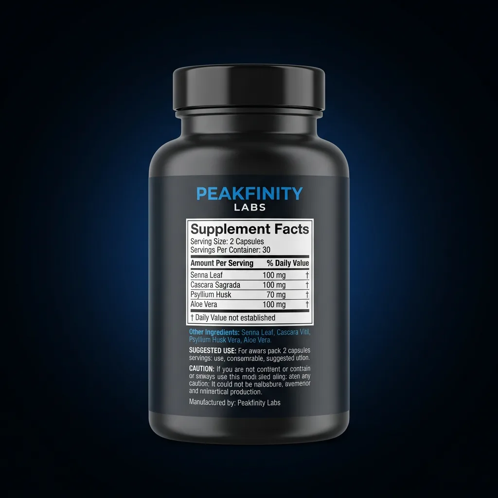 Gut & Colon Cleanse Capsules — representative back label artwork (Supplement Facts panel)