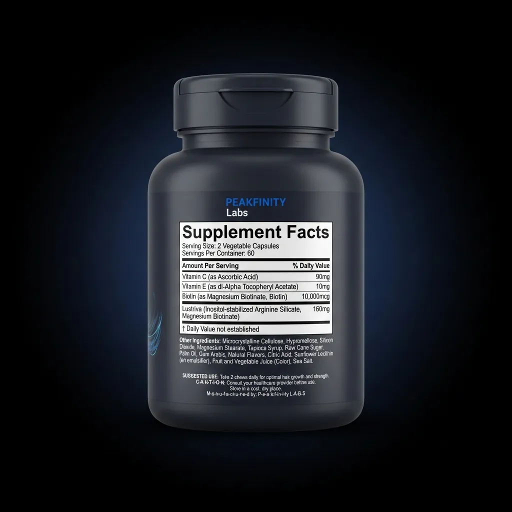 Hair Growth Accelerator Soft Chews — back label / supplement facts