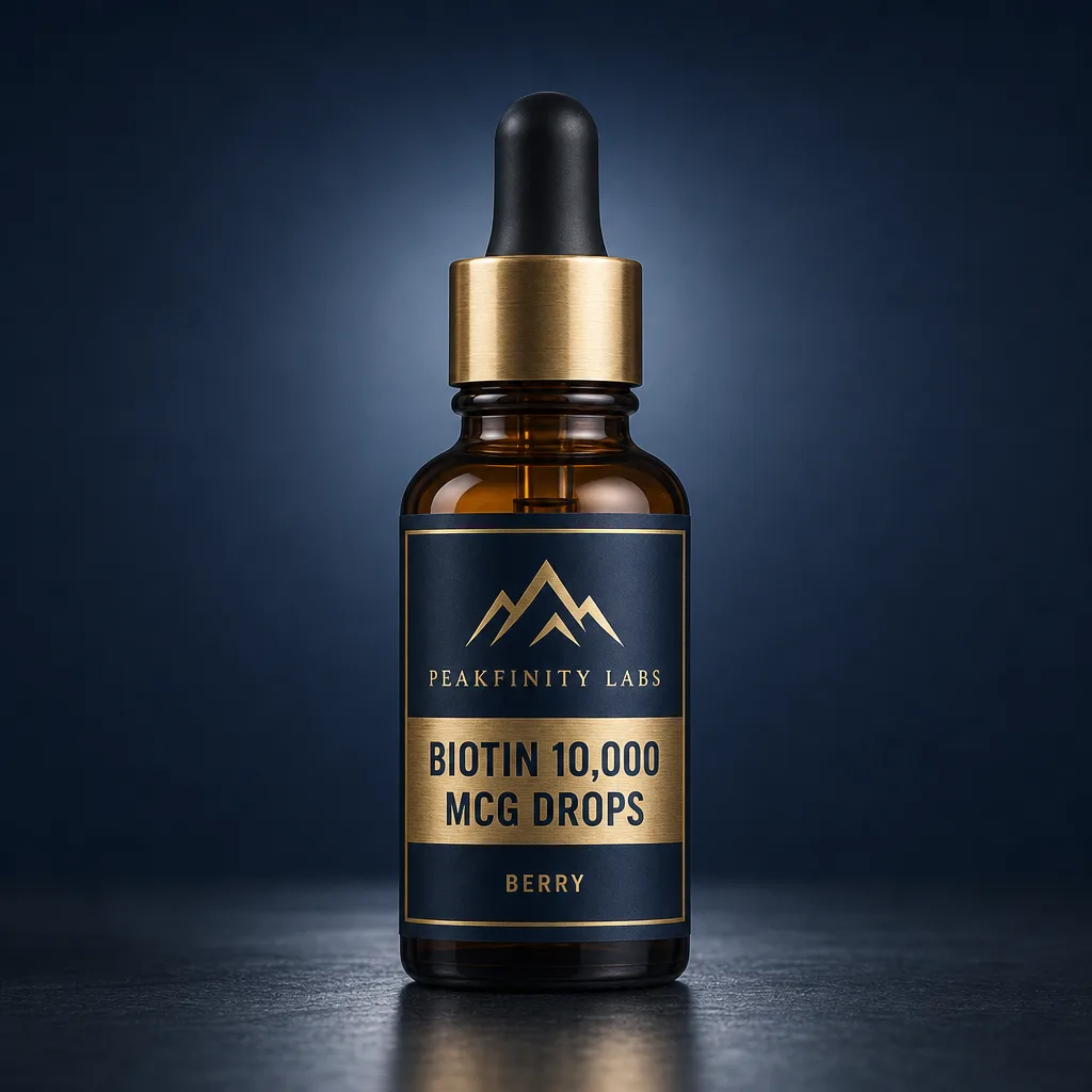 High-Potency 10,000 mcg Vegan Biotin Liquid Drops - Berry Flavor