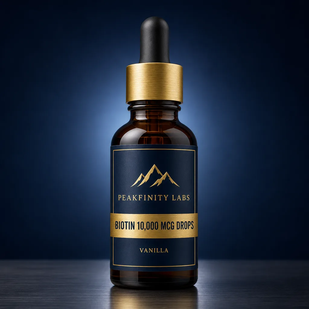 High-Potency 10,000 mcg Vegan Biotin Liquid Drops - Vanilla Flavor
