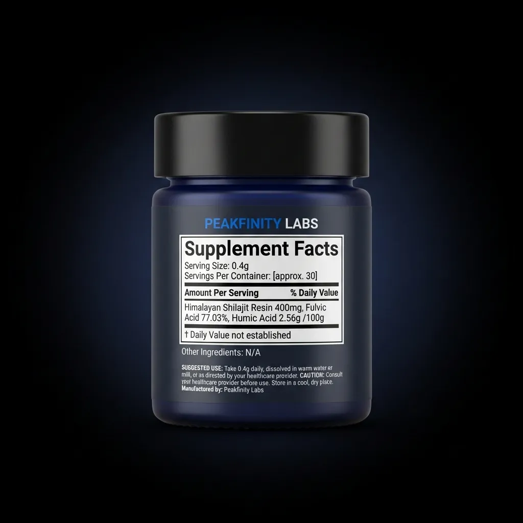 Pure Himalayan Shilajit Resin — back label / supplement facts