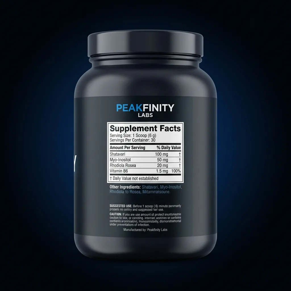 Hormonal Balance Drink Mix — representative back label artwork (Supplement Facts panel)