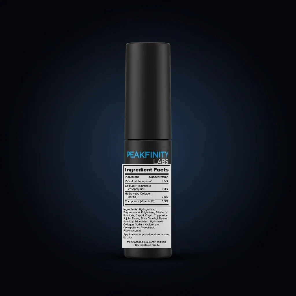 Hydrating Lip Gloss with Peptides back label and ingredient panel