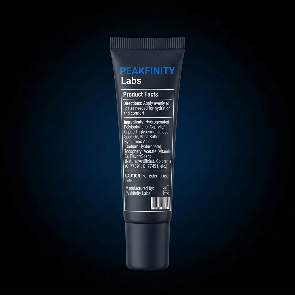 Hydrating Lip Oil Balm — representative back label artwork (Supplement Facts panel)