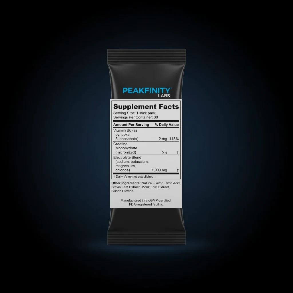 Hydration & Creatine Daily Stick Packs - Berry back label and ingredient panel