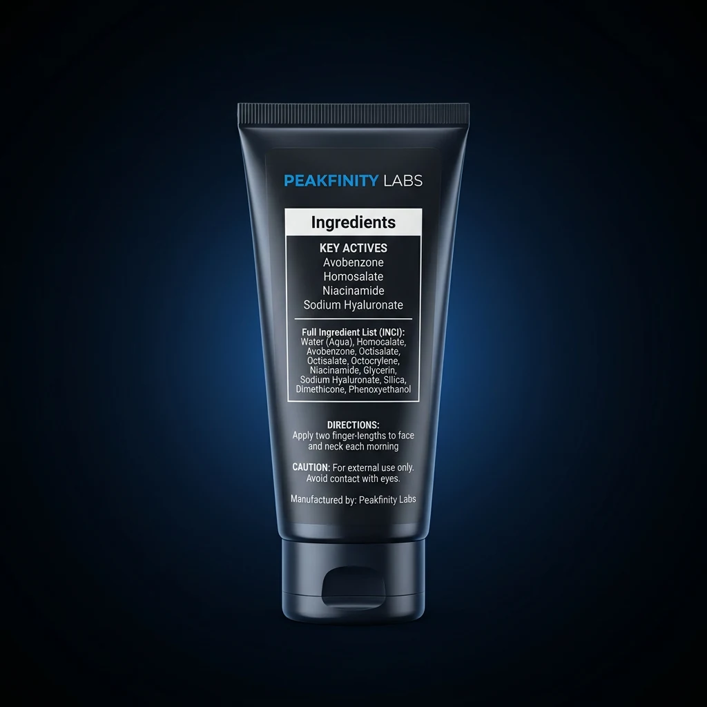 Invisible Gel Sunscreen SPF 50 for Face — representative back label artwork (Supplement Facts panel)