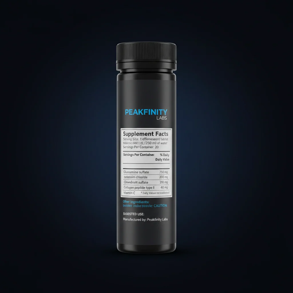 Joint Collagen Type II & Glucosamine Effervescent Tablets — back label / ingredients panel